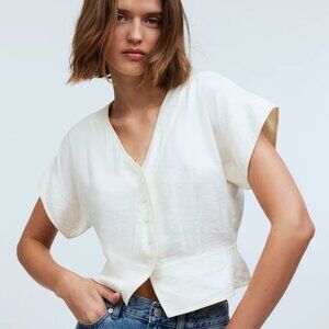 Madewell Pleated Short-Sleeve Top